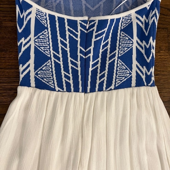Jealous Tomato Blue and White Halter Sundress size  M - Picture 4 of 6
